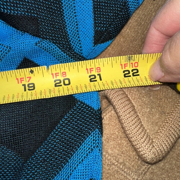 Ming Wang Women's Blue Black Diamond Print Cardigan Sweater Jacket ~Petite Large - Picture 6 of 7